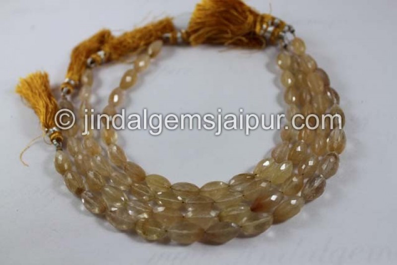 Camel Rutile Faceted Cardamom Beads